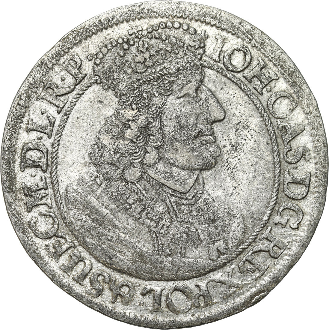 Jan II Kazimierz. Ort (18 groszy) 1658 DL, Gdańsk – PRZEBITKA DATY