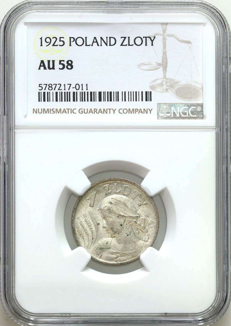 II RP. 1 złoty 1925, Londyn NGC AU58