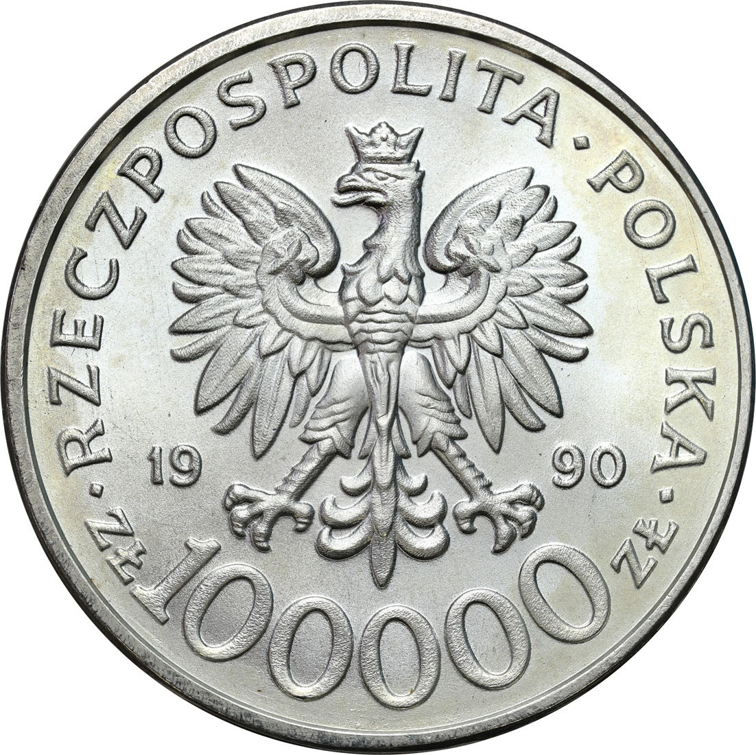 III RP. 100 000 złotych 1990 Solidarność typ C – RZADKIE