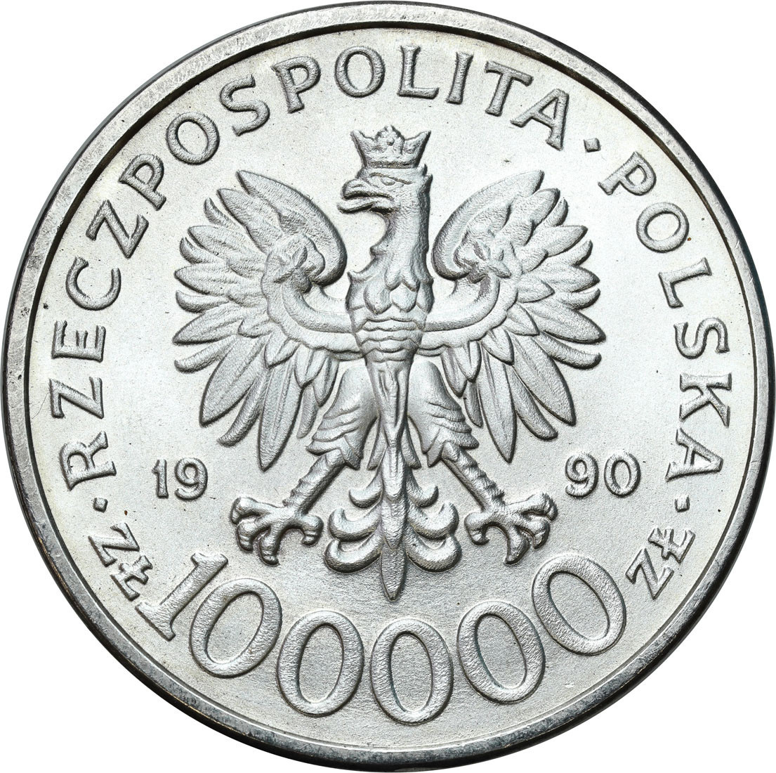 III RP. 100 000 złotych 1990 Solidarność typ C – RZADKIE