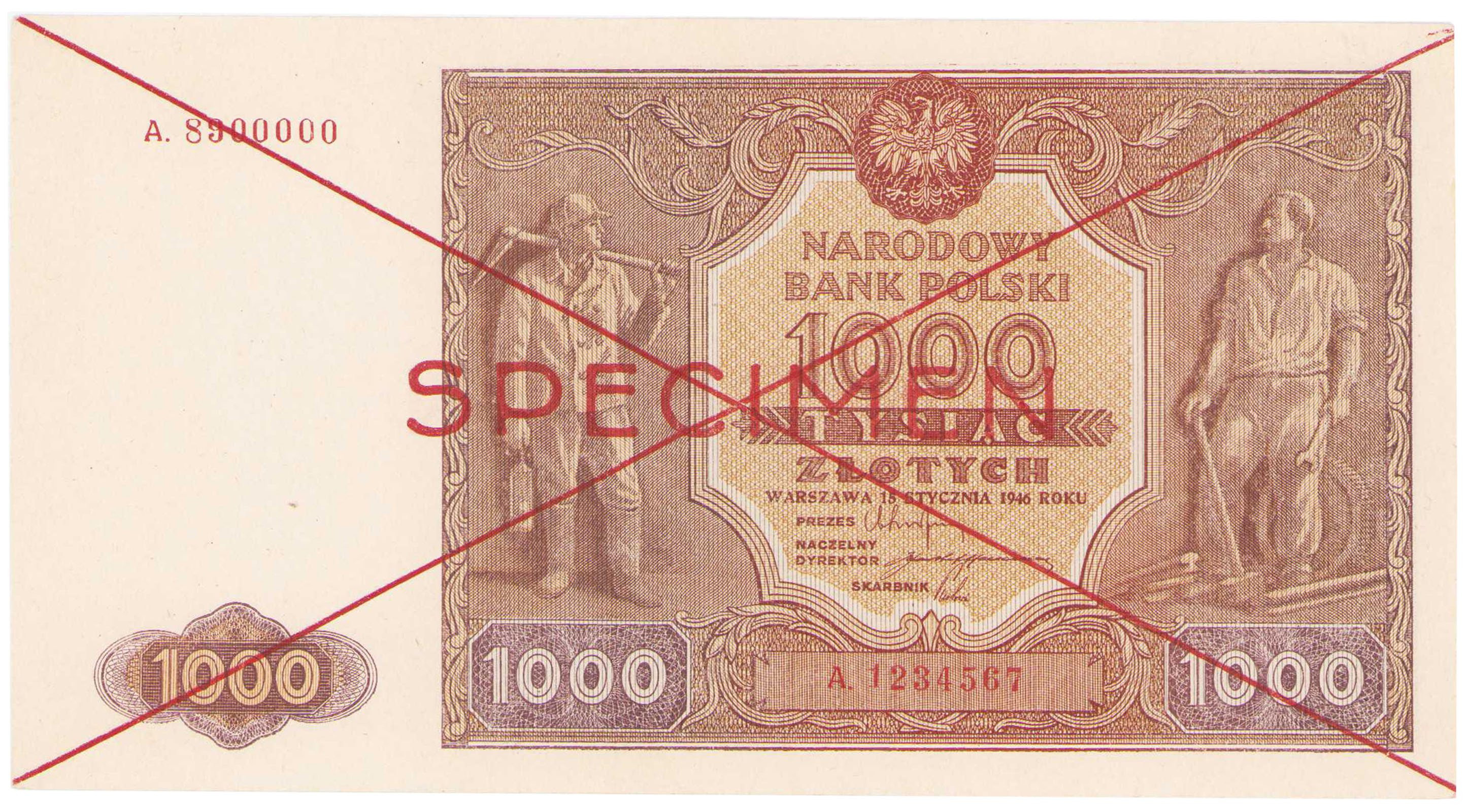 1.000 złotych 1946 seria A - RZADKOŚĆ R6