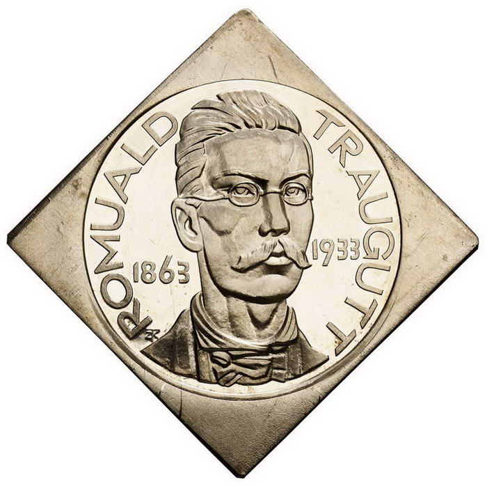 II RP. 10 złotych 1933, Romuald Traugutt, klipa, PRÓBA, stempel lustrzany, srebro z kolekcji W. Głuchowskiego