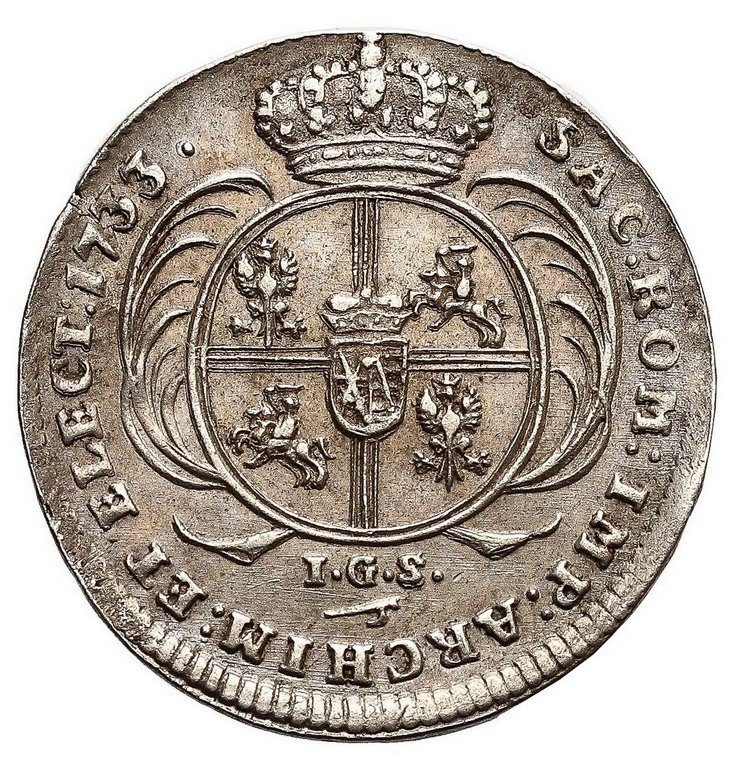 August II Mocny. 1/8 talara 1733, Drezno