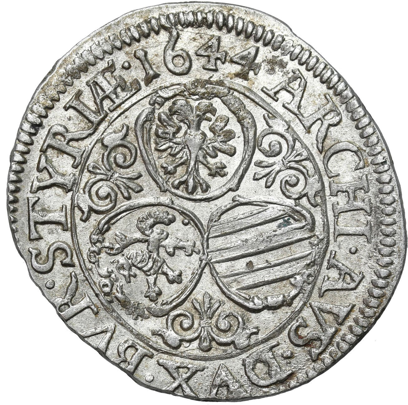 Austria, Ferdynand III (1637-1657). 3 krajcary 1644, Graz – ŁADNY