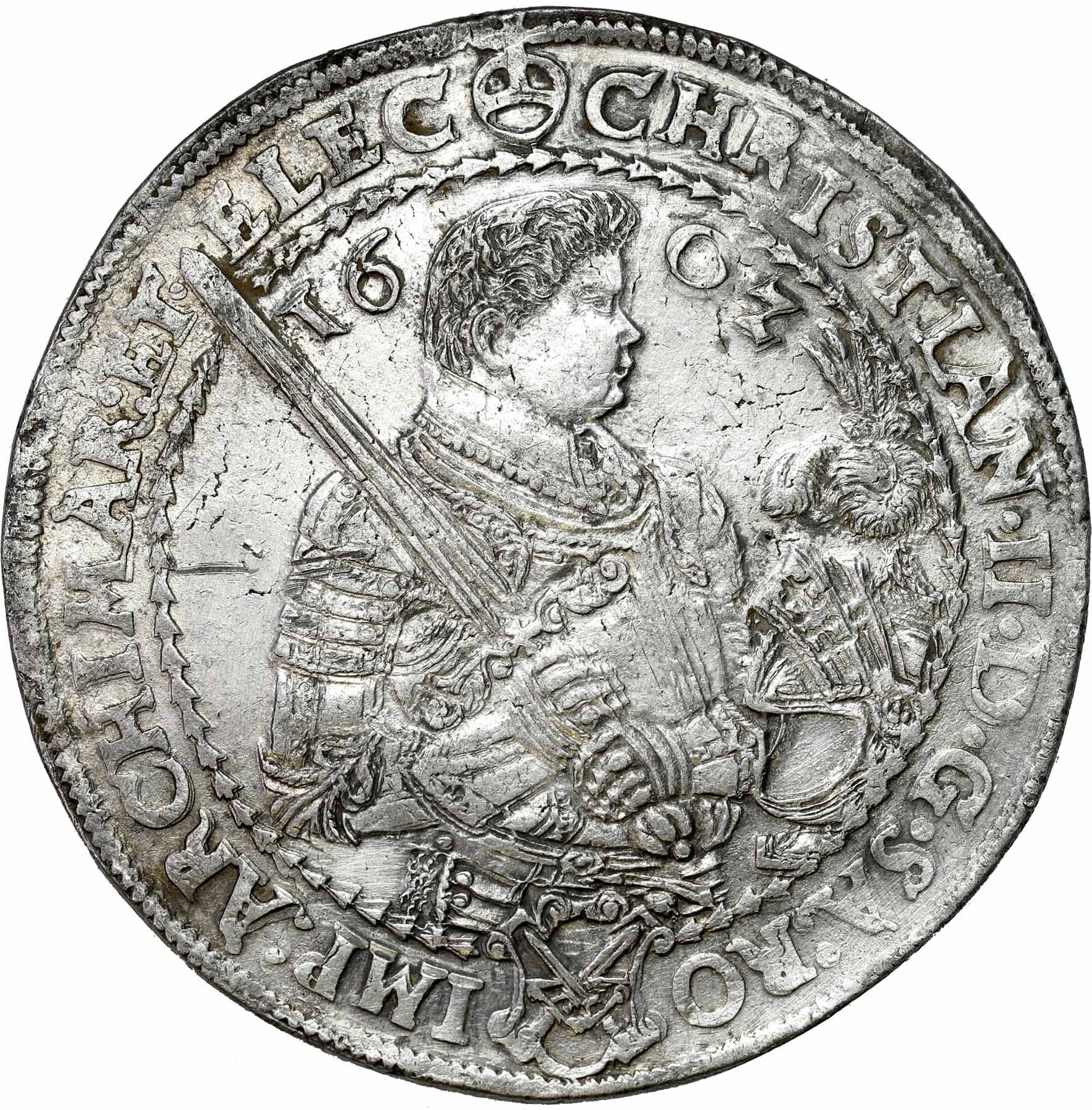 Niemcy, Saksonia. Christian II, Johann Georg I i August (1591-1611). Talar 1602 HB, Drezno - ŁADNY