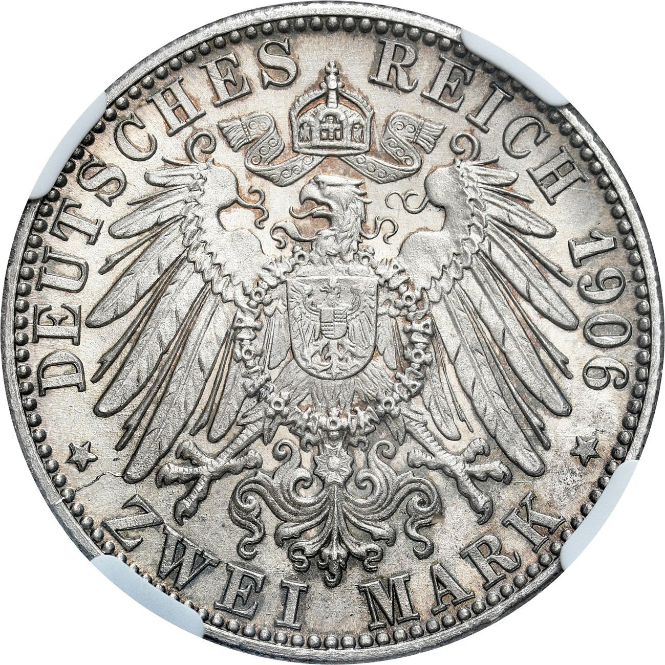 Niemcy, Badenia. 2 marki 1906, Karlsruhe NGC MS65 - PIĘKNE