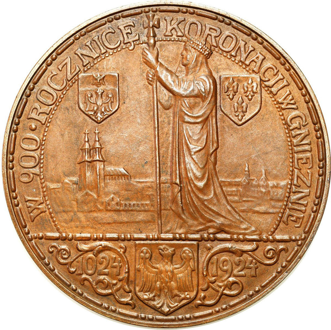 II RP. Medal 1924 Bolesław Chrobry, brąz – PIĘKNY