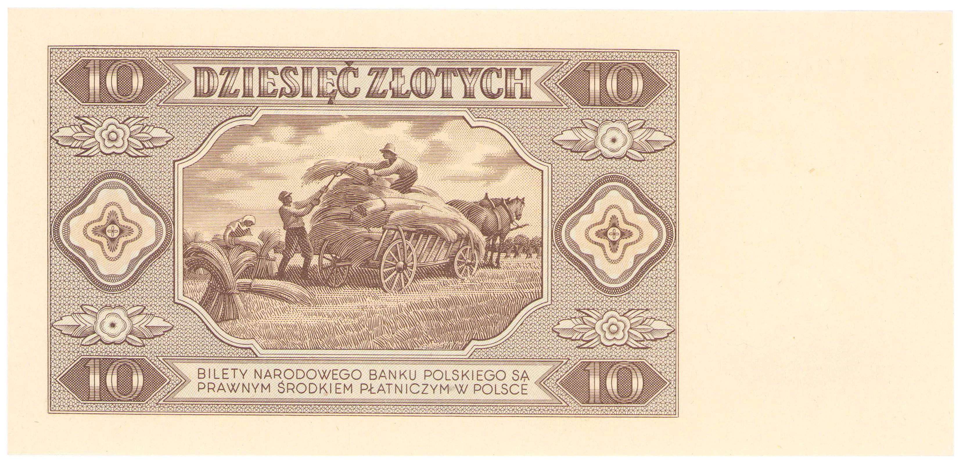 10 złotych 1948 seria AW - PIĘKNY