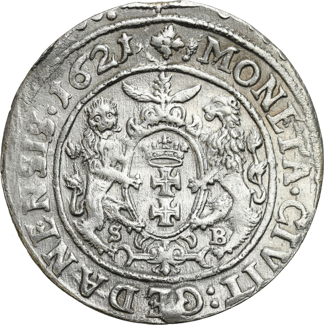  Zygmunt III Waza. Ort (18 groszy) 1621, Gdańsk - RZADSZY ROCZNIK