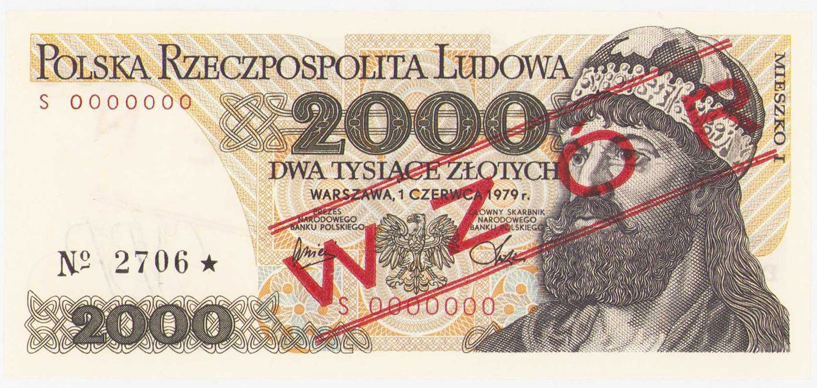 WZÓR / SPECIMEN. 2.000 złotych 1979 seria S 