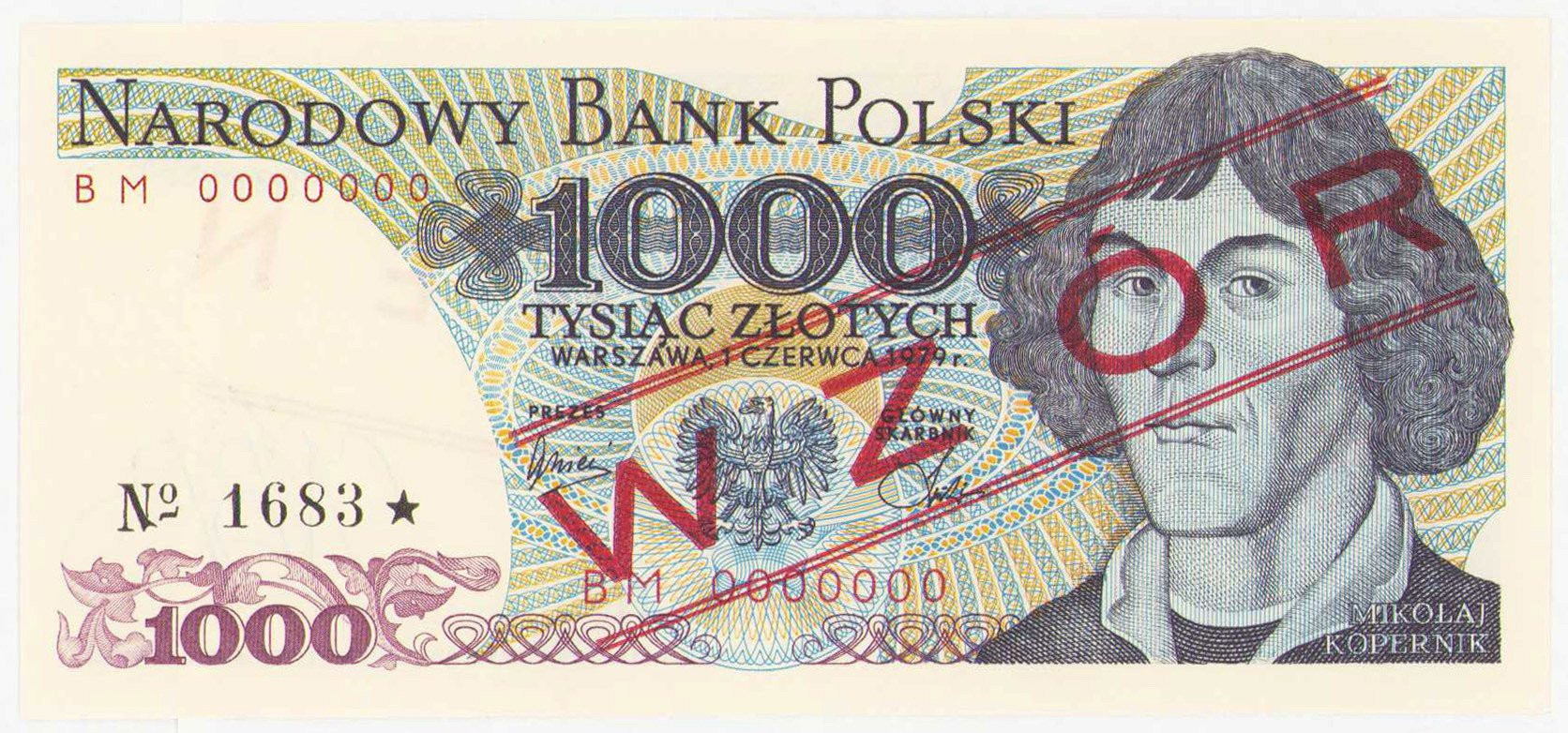 WZÓR / SPECIMEN. 1.000 złotych 1979 seria BM