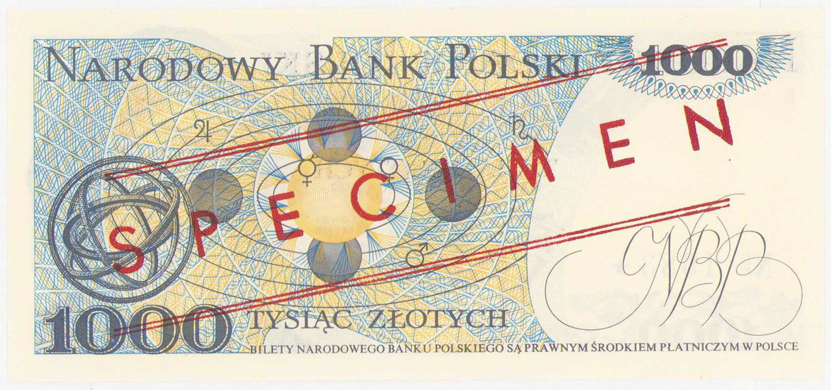 WZÓR / SPECIMEN. 1.000 złotych 1979 seria BM