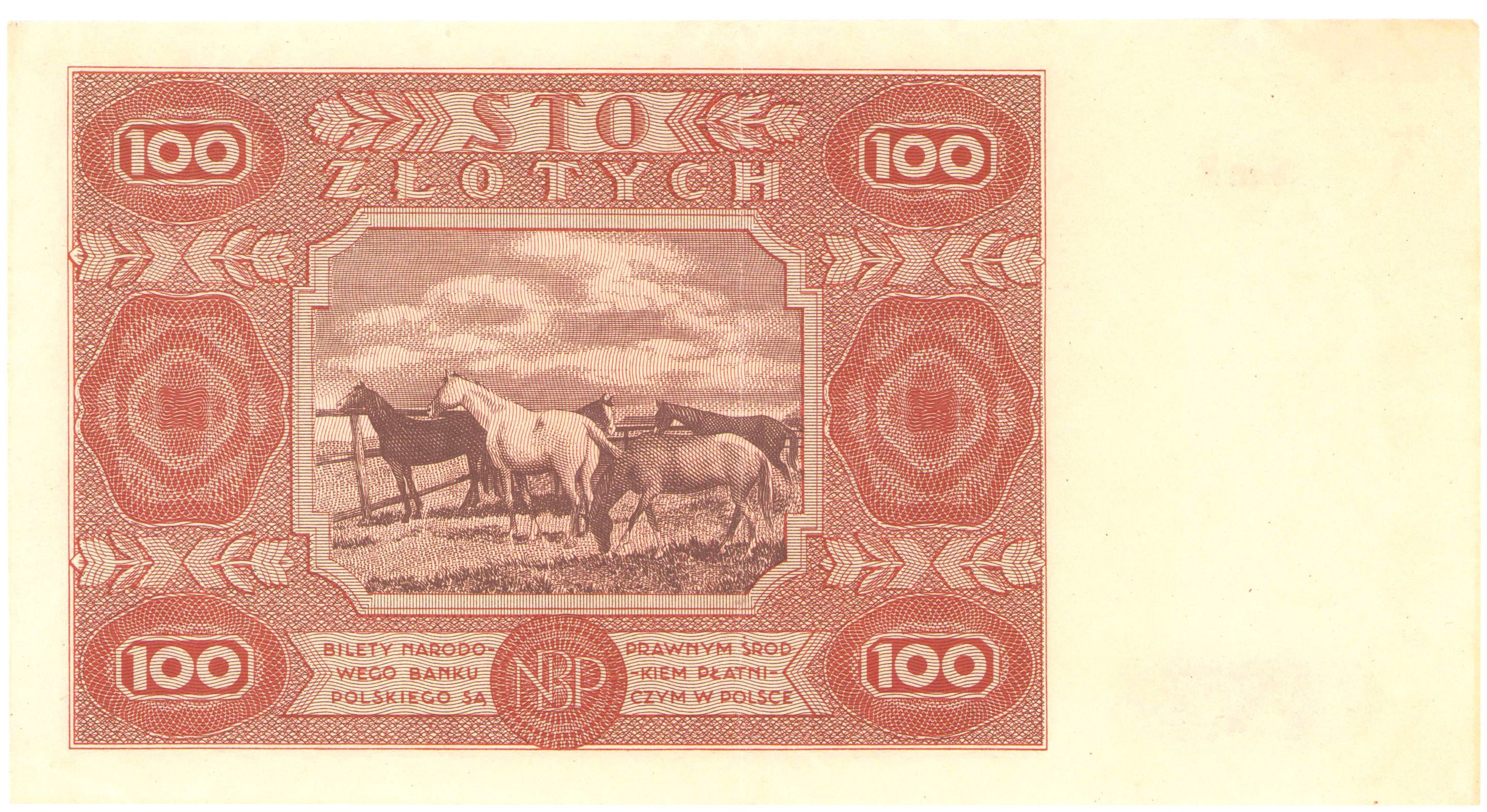 100 złotych 1947 seria F - RZADKOŚĆ R4
