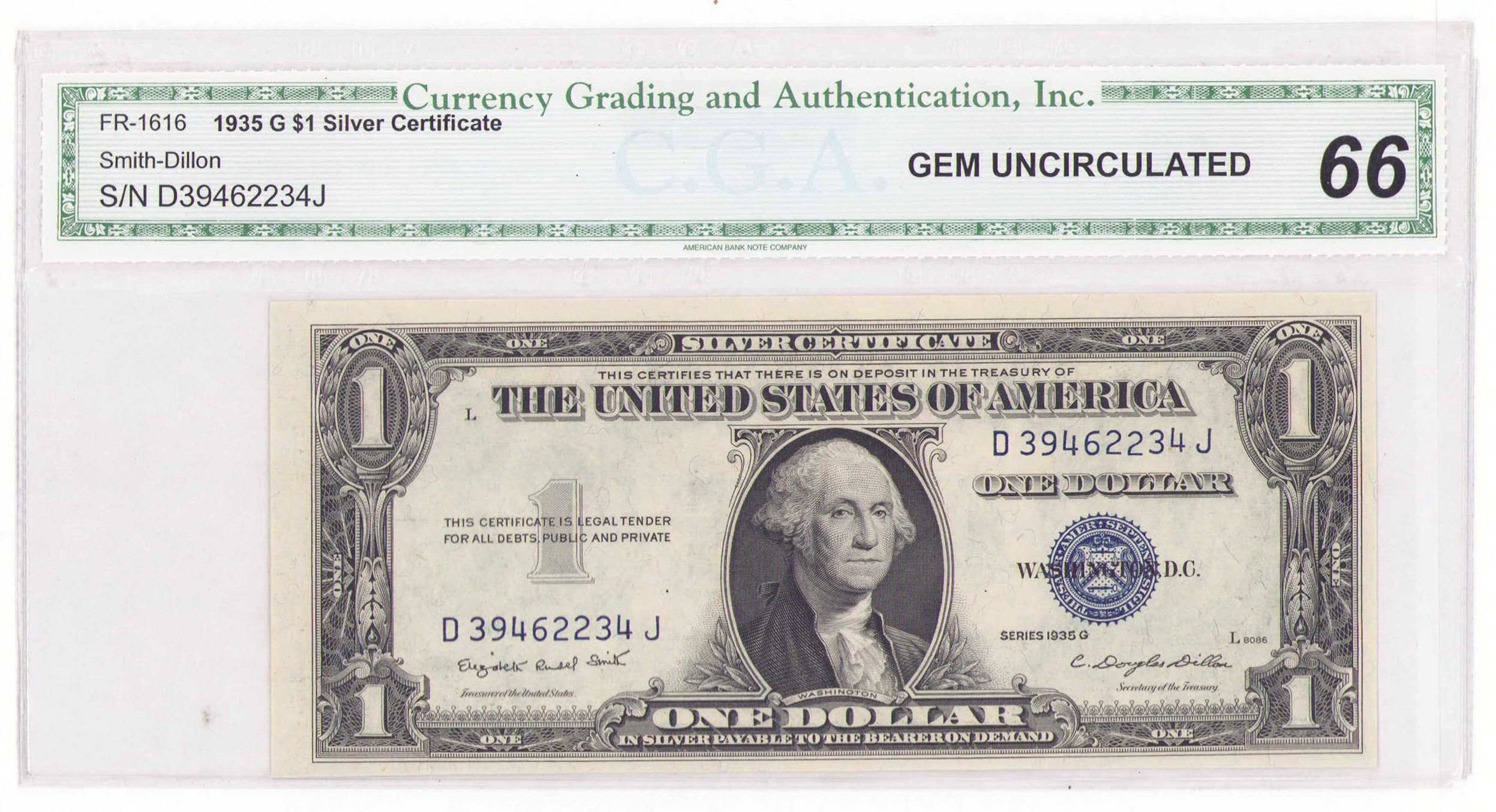 USA. 1 dolar 1935 Silver Certificate seria DJ, CGA 66