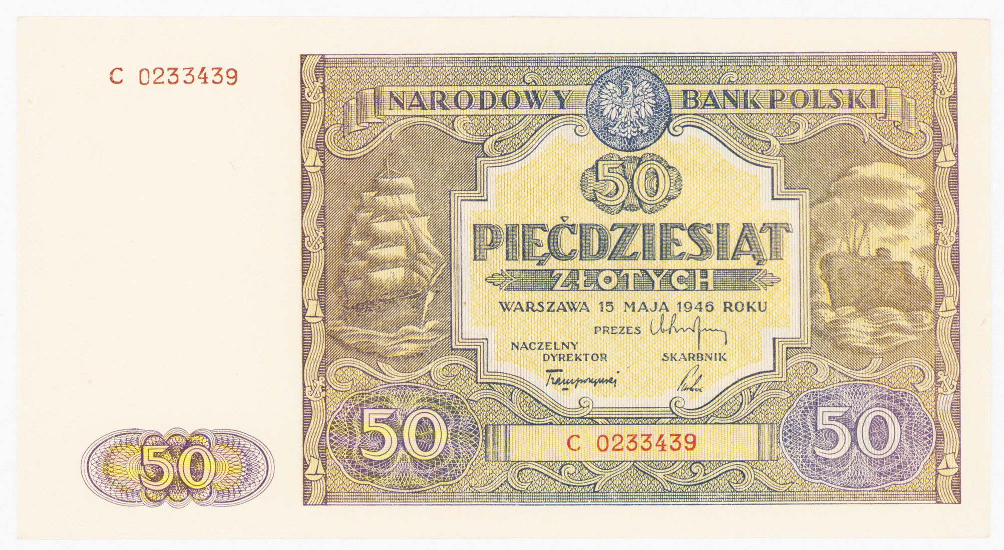 50 złotych 1946, seria C – PIĘKNE