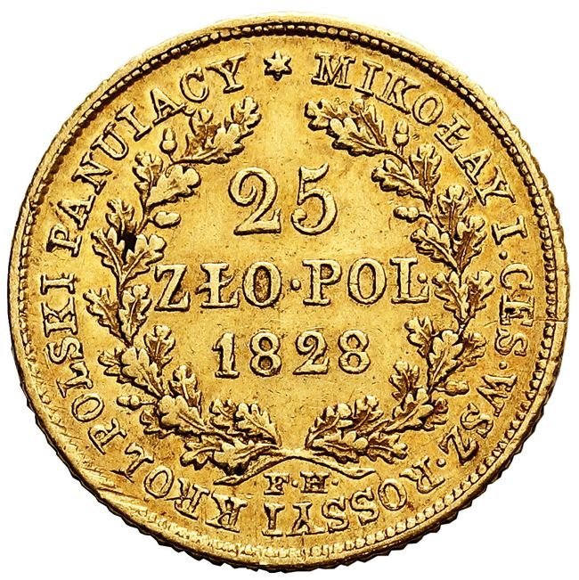 Królestwo Polskie / Rosja. Mikołaj I, 25 złotych 1828, Warszawa