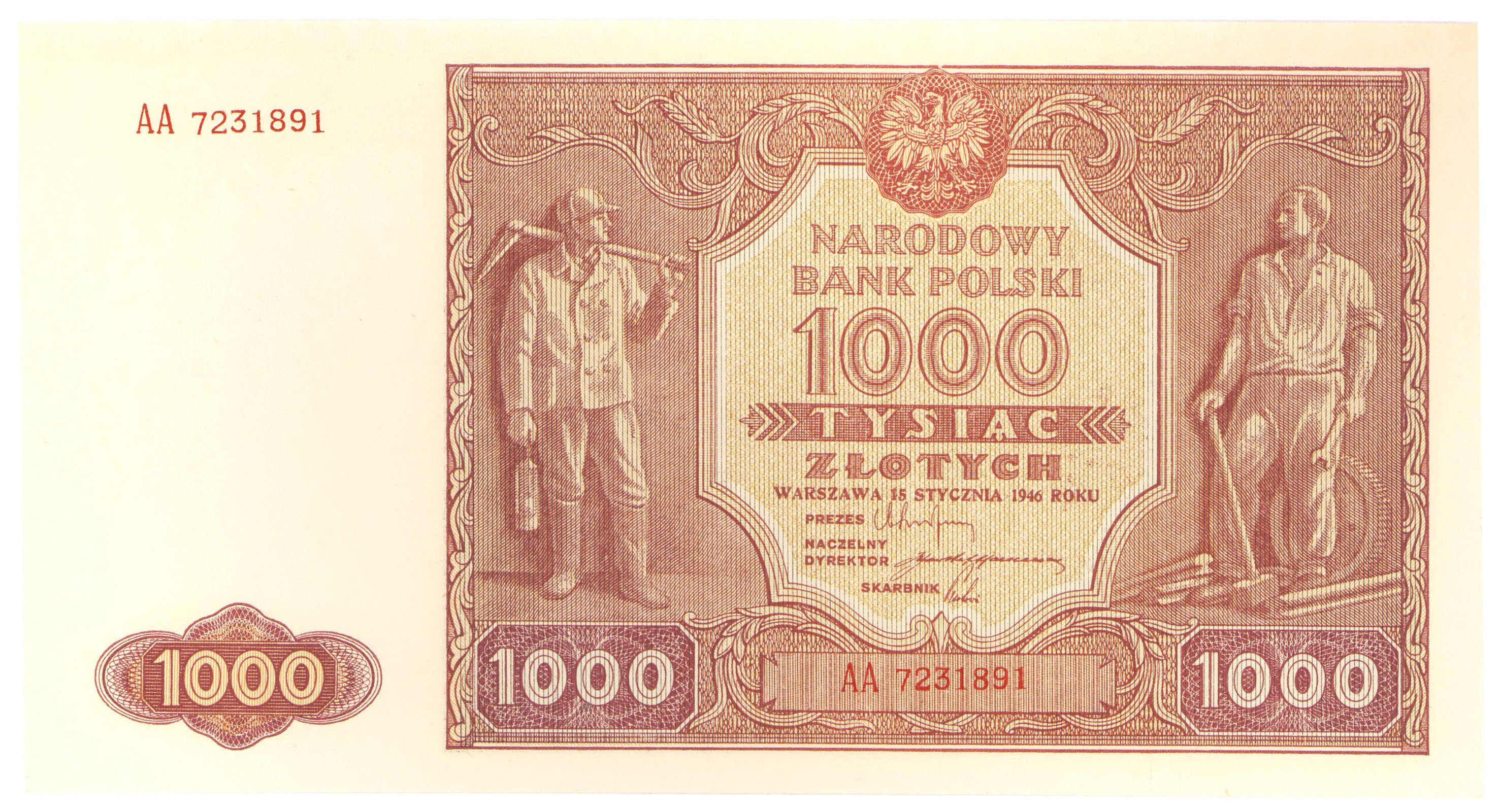1.000 złotych 1946 seria AA - RZADKOŚĆ R5