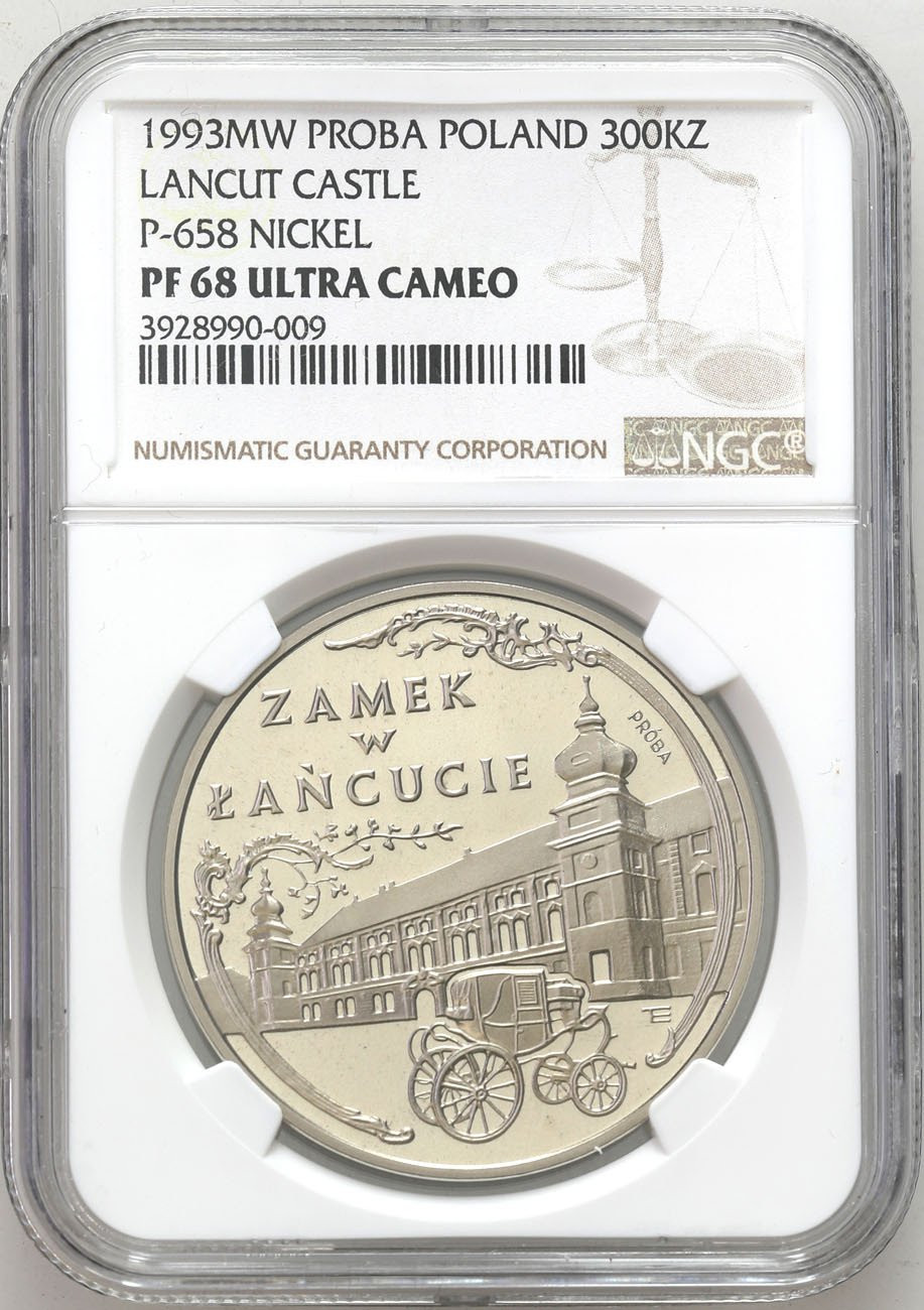 PRÓBA Nikiel 300.000 złotych 1993 Zamek w Łańcucie NGC PF68 ULTRA CAMEO 