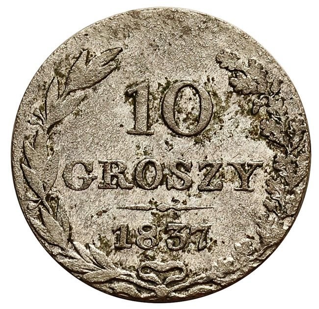 Królestwo Polskie / Rosja. Mikołaj I, 10 groszy 1837, Warszawa