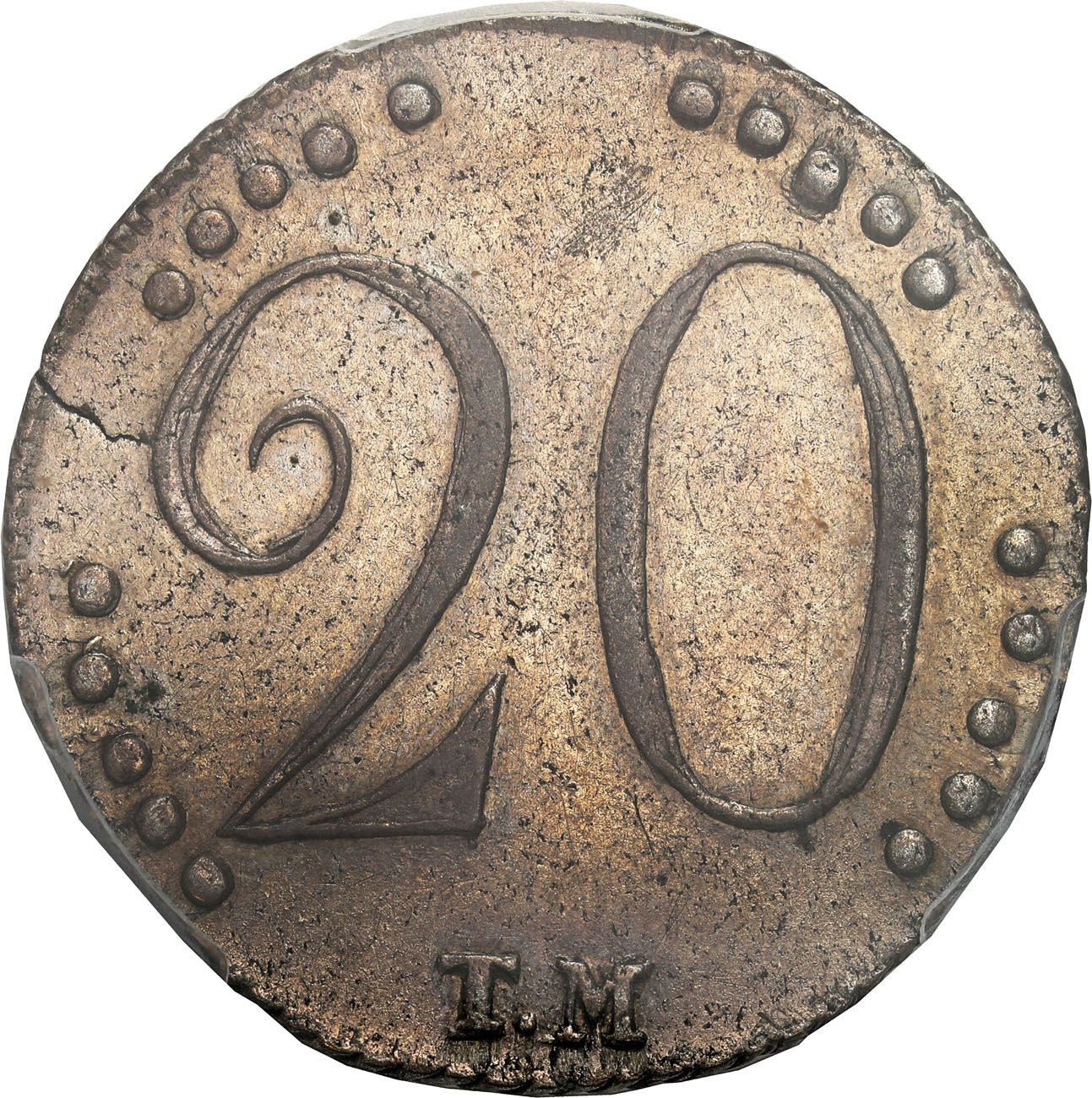 Rosja, Katarzyna II. Tauric - Krym. 20 kopiejek 1787 PCGS Genuine XF - RZADKOŚĆ