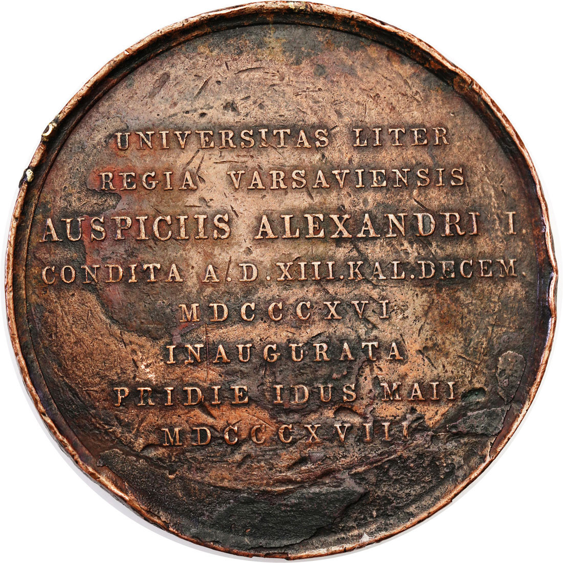 Polska. Medal 1818 - założenia Uniwersytetu Warszawskiego - RZADKI