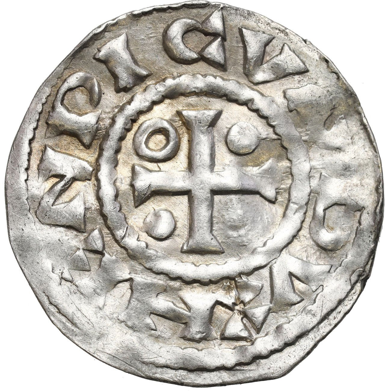 Niemcy, Bawaria – Ratyzbona. Henryk II Kłótnik 955–976 / 985–995. Denar 985–995, Ratyzbona