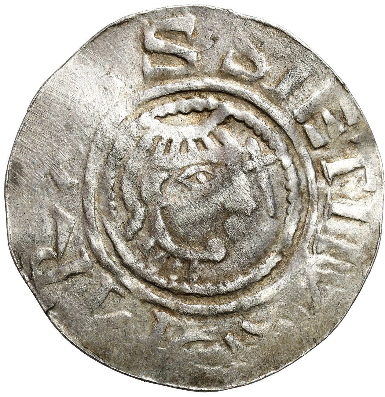 Niemcy, Saksonia, Halberstadt - bp Branthog (1023–1036). Denar XI wiek – RZADKI