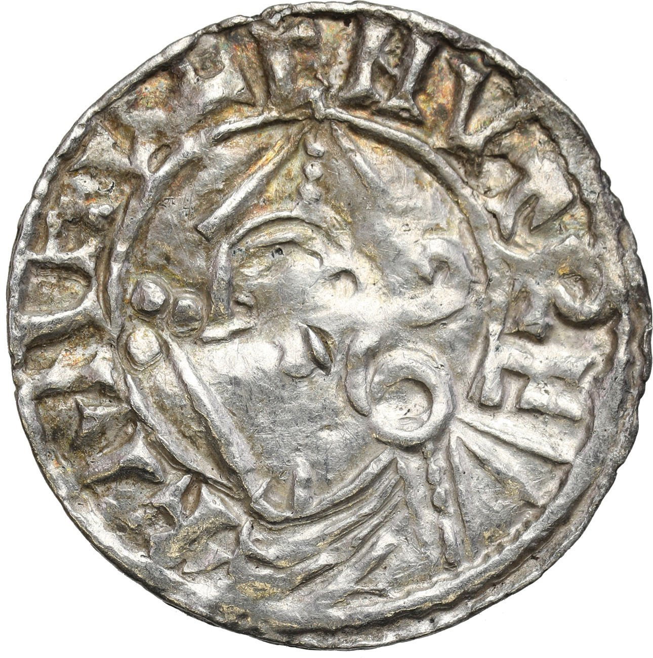 Anglia. Cnut (1016-1035). Denar typu Pointed Helmet 