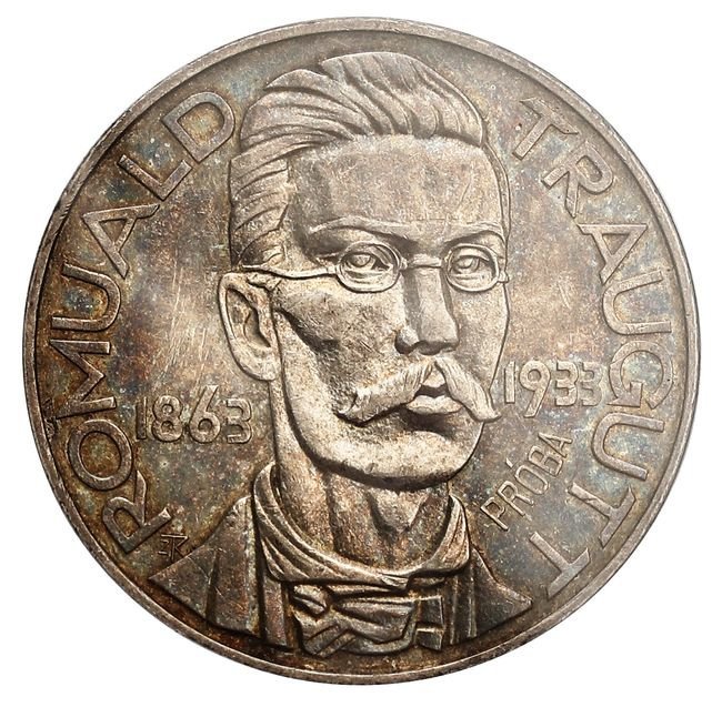II RP. 10 złotych 1933, PRÓBA, Romuald Traugutt, srebro