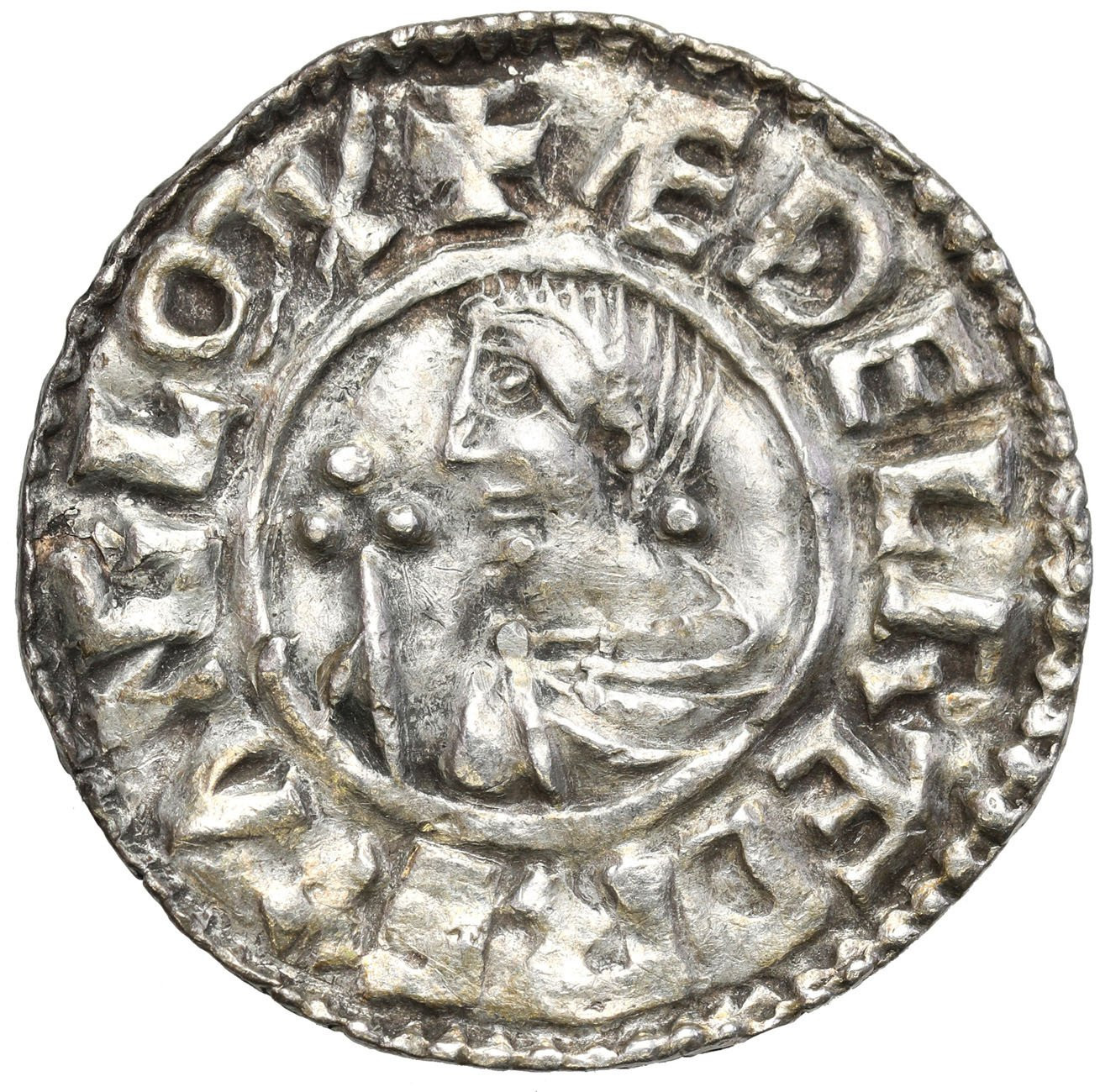 Anglia, Aethelred II (978–1016). Denar typu Crux