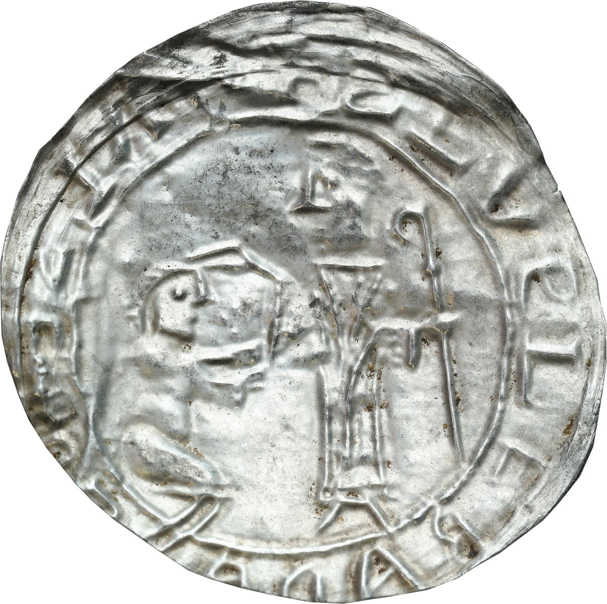 Bolesław III Krzywousty (1102-1138). Brakteat absolucyjny, po 1113 r. Kraków lub Gniezno