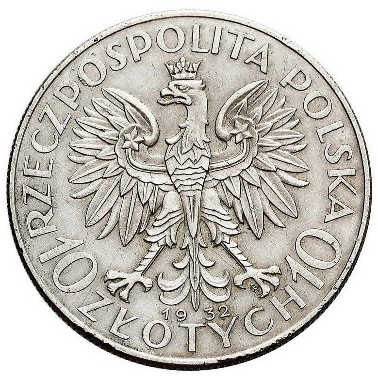II RP. 10 złotych 1932, PRÓBA, srebro
