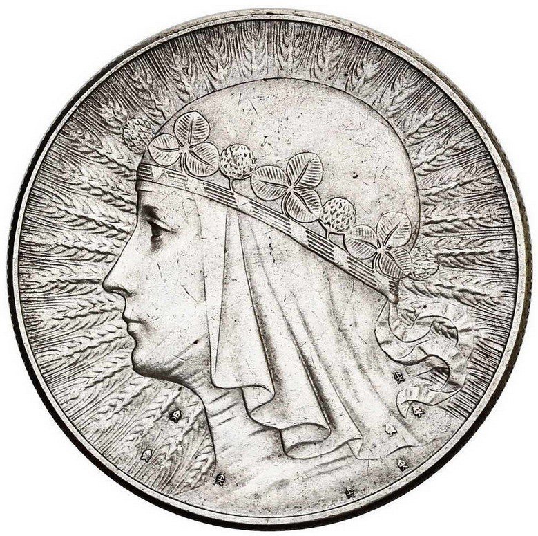 II RP. 10 złotych 1932, PRÓBA, srebro, UNIKAT