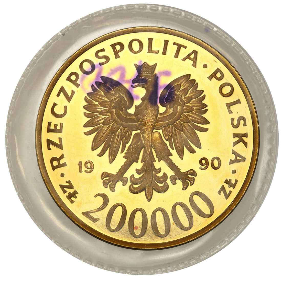 Polska III RP 200 000 Z otych 1990 Solidarno 39 Mm St L Oryginalna 