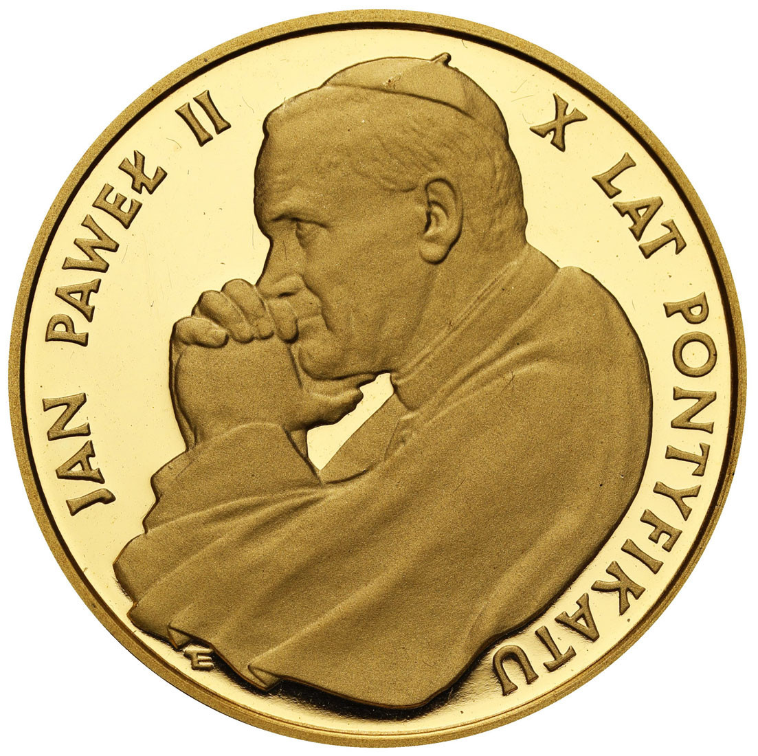 PRL. 10.000 złotych 1988 Jan Paweł II X lat Pontyfikatu stempel lustrzany - RZADKIE