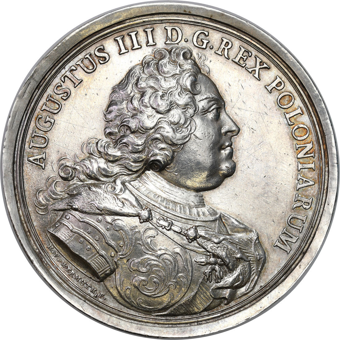 August III Sas. Medal nagrodowy orła białego 1741, Christian Zygmunt Wermuth, SREBRO