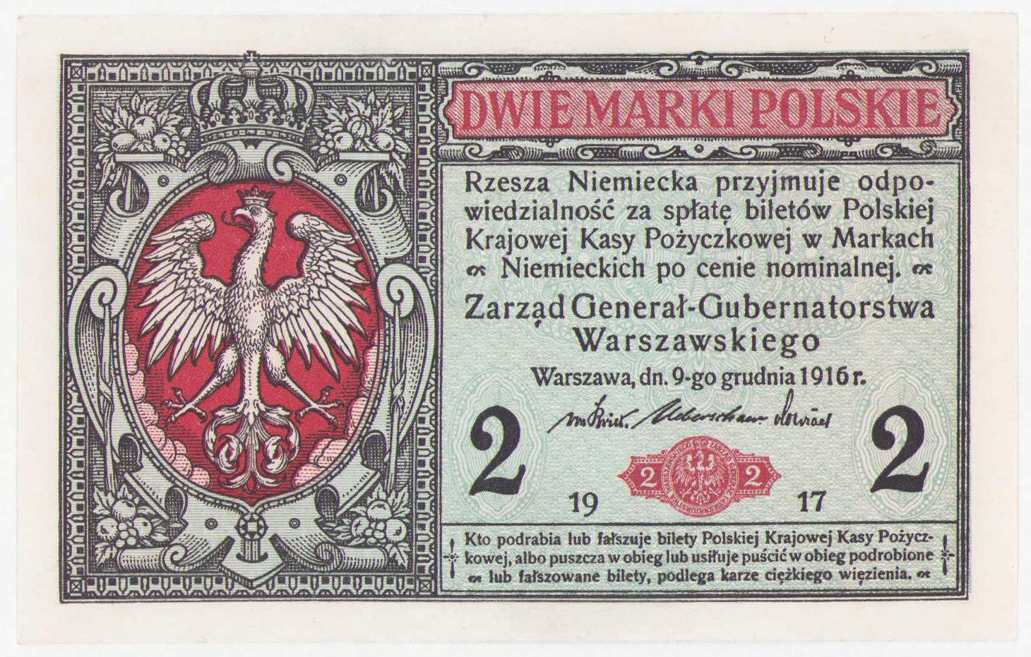 2 marki polskie 1916 seria B, Generał