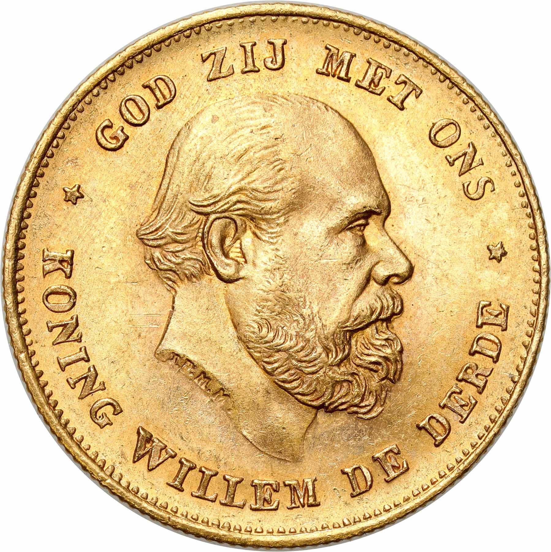 Niderlandy. Wilhelm III (1849–1890). 10 guldenów 1875, Utrecht