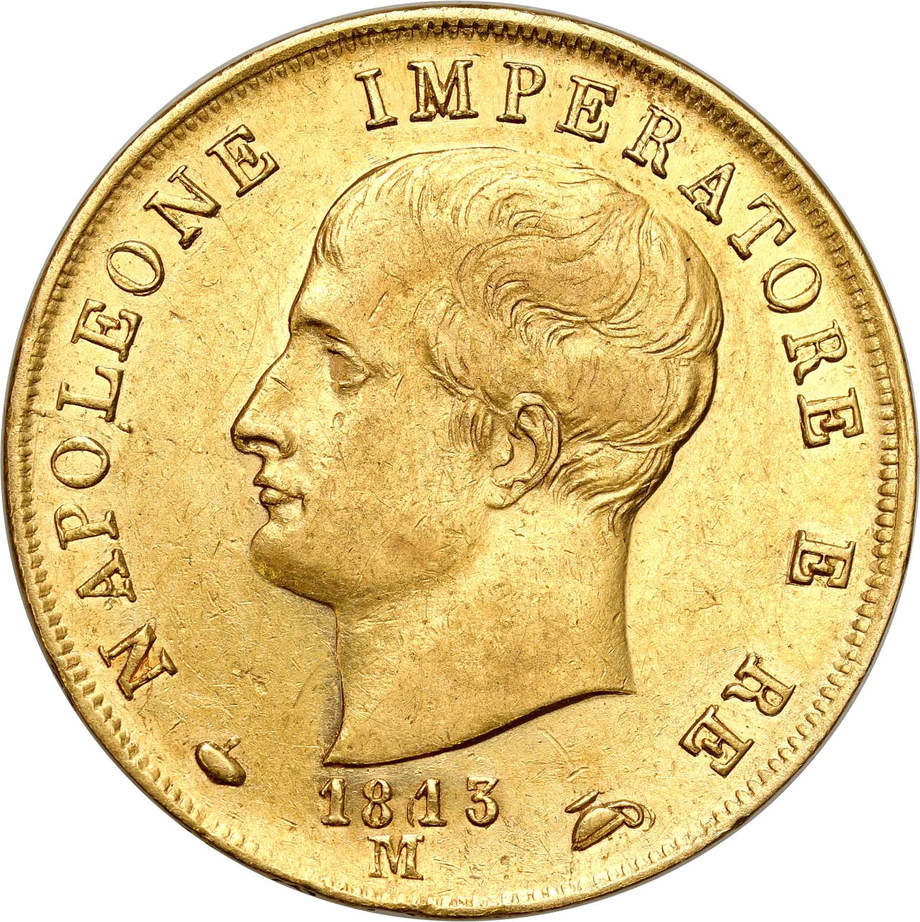 Włochy. Napoleon I (1805-1814). 40 lirów 1813 M, Mediolan