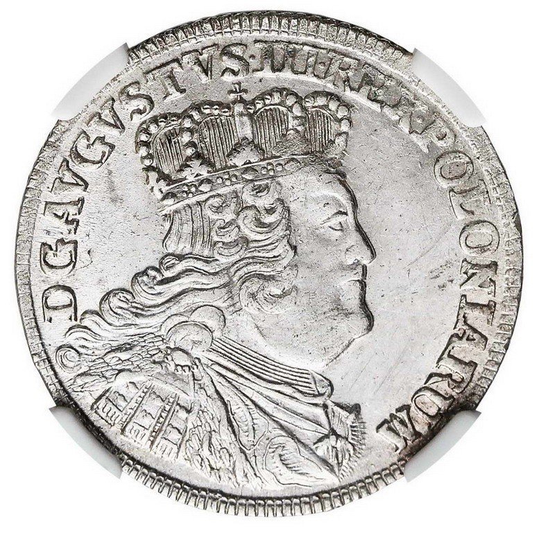 August III Sas. Dwuzłotówka (8 groszy) 1753, Lipsk