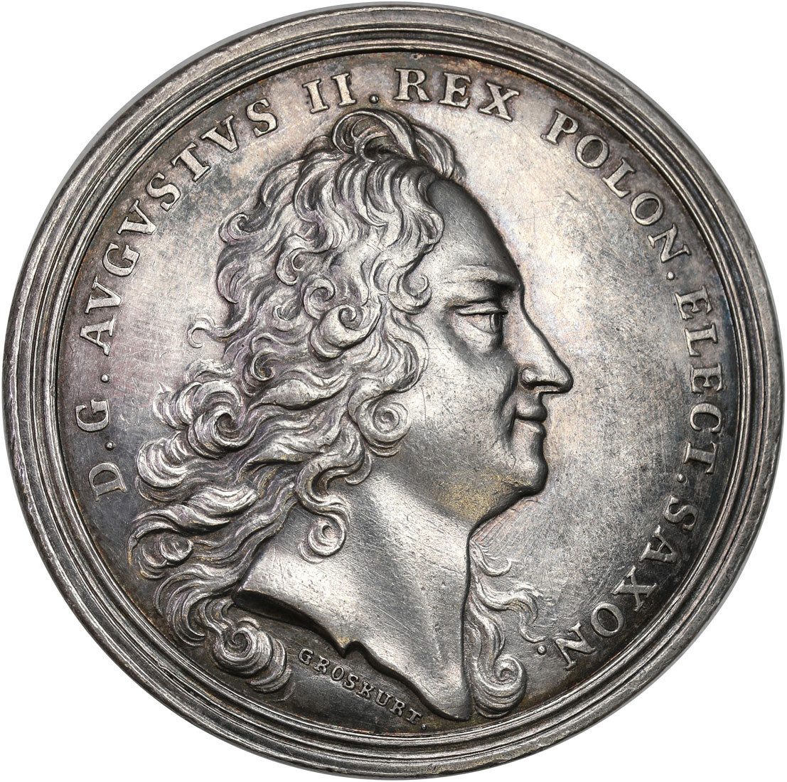 August II Mocny. Medal na ustanowienie Orderu Orła Białego - RZADKI