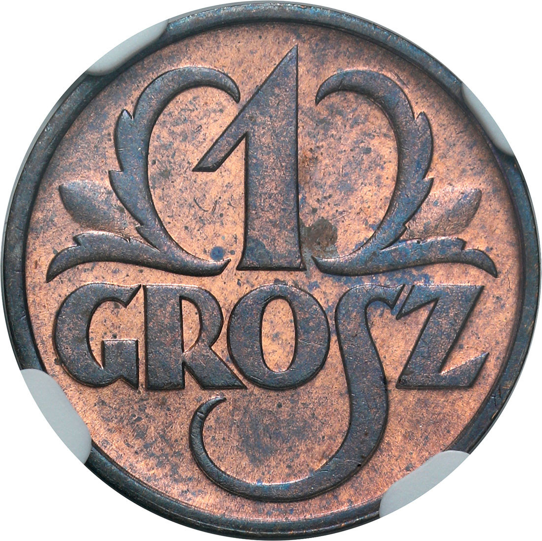 II RP 1 grosz 1935 NGC MS63 RB