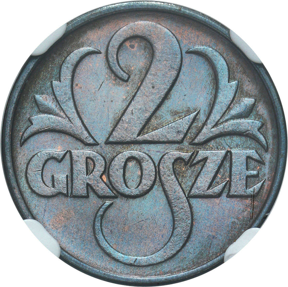 II RP. 2 grosze 1936 NGC MS66+ RB (2 MAX)