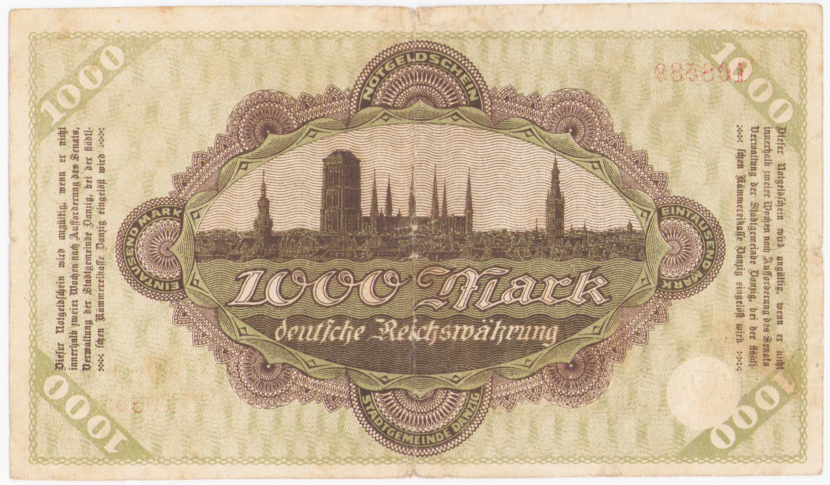 Wolne Miasto Gdańsk. 1.000 marek 1922