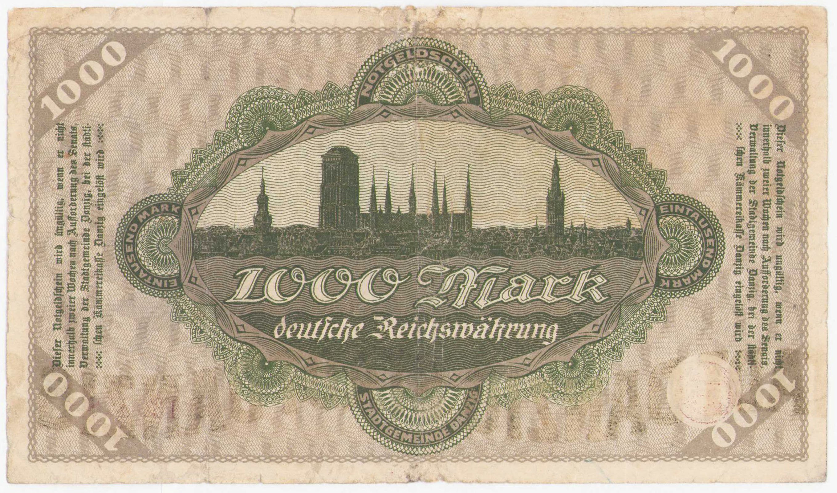 Wolne Miasto Gdańsk. 1.000 marek 1923