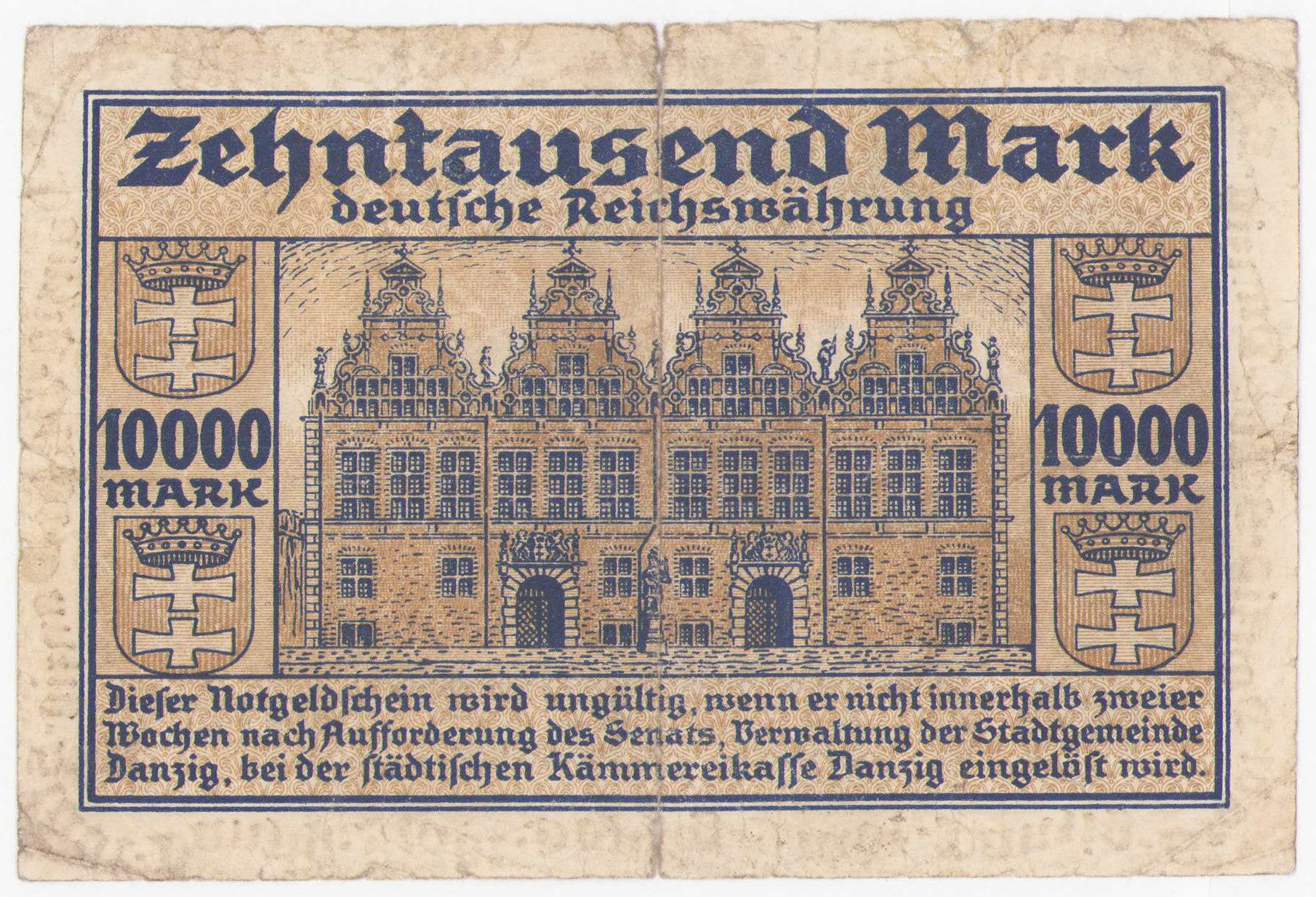  Wolne Miasto Gdańsk. 10.000 marek 1923