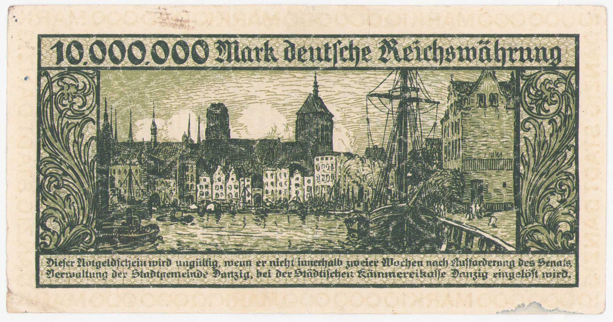  Wolne Miasto Gdańsk. 10.000.000 marek 1923