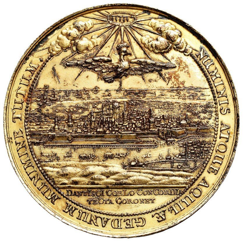 Jan II Kazimierz. Medal 1653, Gdańsk, srebro złocone