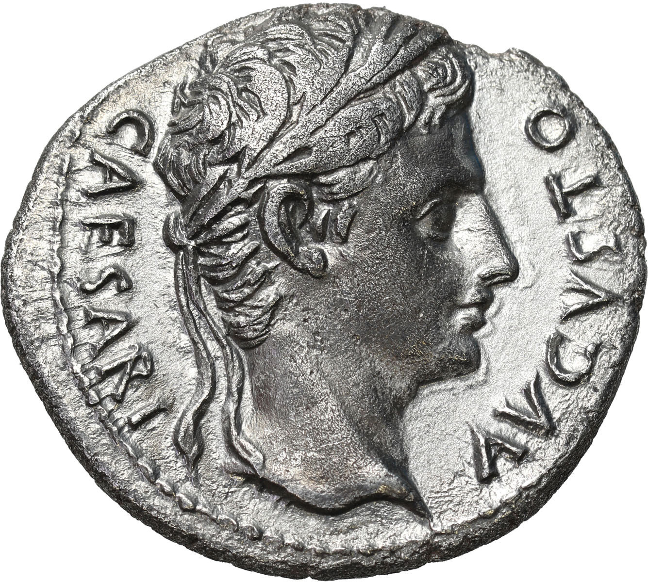Cesarstwo Rzymskie. Denar, Oktawian August 27 p .n. e. - 14 n.e., Nieokreślony ośrodek menniczy w Hiszpanii.