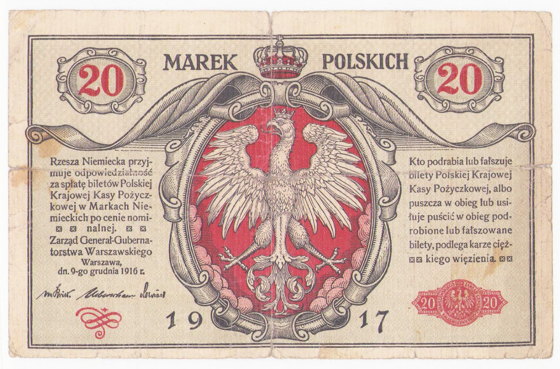 20 marek polskich 1916 seria A, Generał